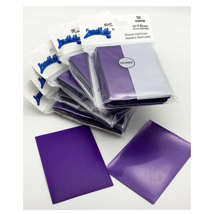 Lenayuyu 600pcs PROTECTOR Card Sleeves Purple 66mm*91mm Glossy